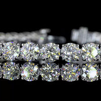 14K White Gold 7.5" Tennis Bracelet with 36 Round Brilliant Cut Lab Diamonds - 14.17 Carat Total Weight, E-F Color VS1 Clarity - Covaloro Fine Jewelry