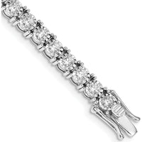 14K White Gold 7.5" Tennis Bracelet with 39 Round Diamonds - 4.02 Carats Total Diamond Weight by Monteluci Fine Jewelry