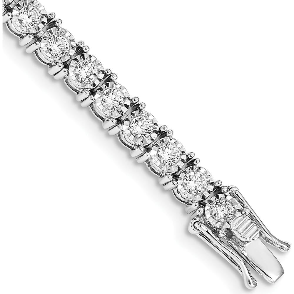 14K White Gold 7.5" Tennis Bracelet with 39 Round Diamonds - 4.02 Carats Total Diamond Weight by Monteluci Fine Jewelry