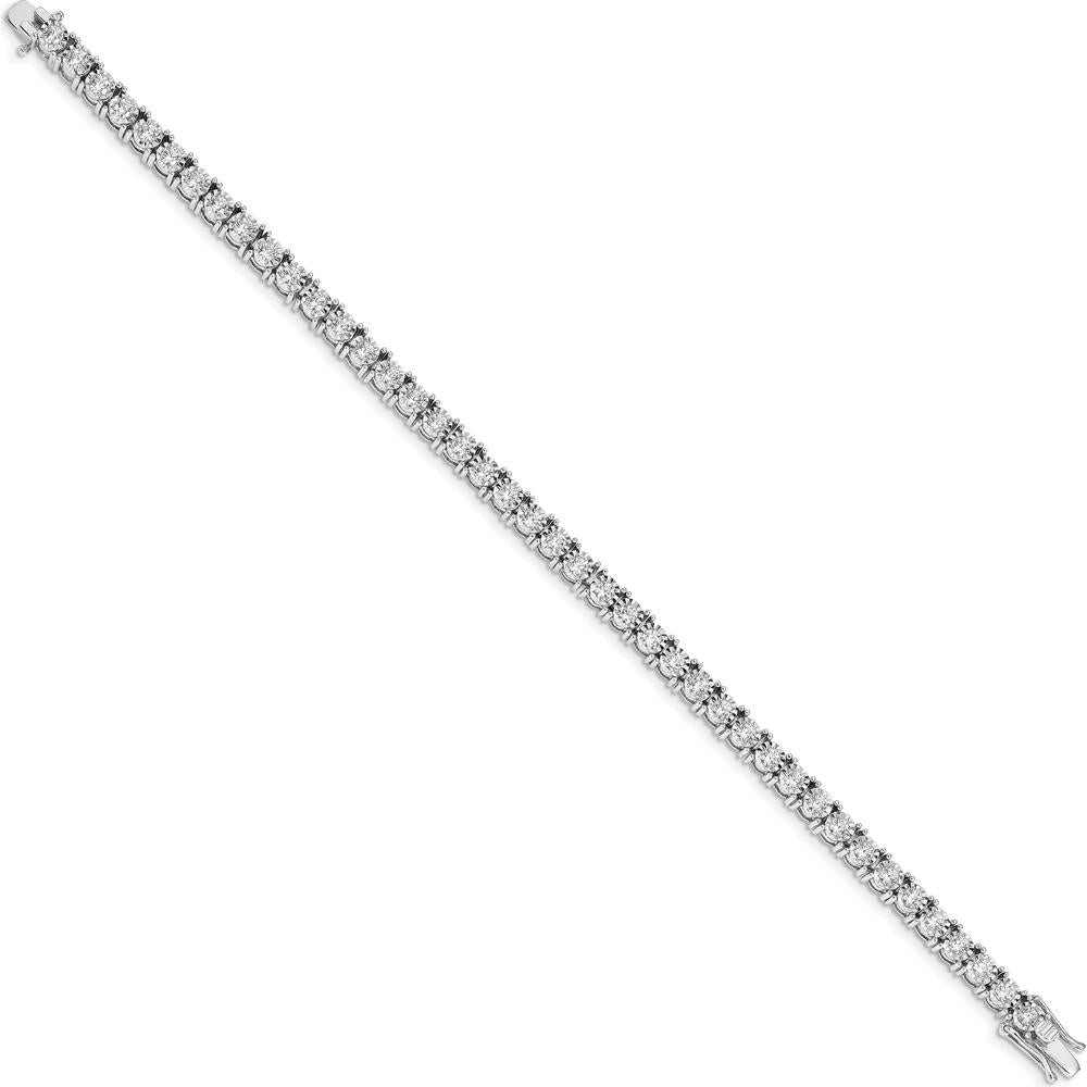 14K White Gold 7.5" Tennis Bracelet with 39 Round Diamonds - 4.02 Carats Total Diamond Weight by Monteluci Fine Jewelry