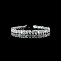 14K White Gold 7.5" Tennis Bracelet with 42 Prong-Set Oval Lab Diamonds - 16.03 Carat Total Weight, E-F Color VS Clarity - Covaloro Fine Jewelry