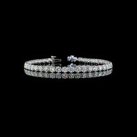14K White Gold 7.5" Tennis Bracelet with 43 Prong-Set Round Lab Diamonds - 9.67 Carat Total Weight - Covaloro Fine Jewelry