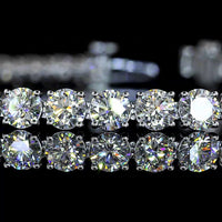 14K White Gold 7.5" Tennis Bracelet with 43 Prong-Set Round Lab Diamonds - 9.67 Carat Total Weight - Covaloro Fine Jewelry