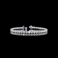 14K White Gold 7.5" Tennis Bracelet with 43 Round Brilliant Cut and 8 Marquise Cut Lab Diamonds - 9.10 Carats Total Diamond Weight - Covaloro Fine Jewelry