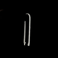 14K White Gold 7.5" Tennis Bracelet with 49 Prong-Set Oval Lab Grown Diamonds - 10.47 Carat Total Diamond Weight, D VS1 Clarity - Covaloro Fine Jewelry