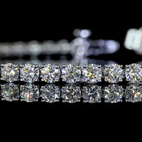14K White Gold 7.5" Tennis Bracelet with 59 Prong-Set Round Brilliant Cut Natural Diamonds - 5.27 Carat Total Diamond Weight - Covaloro Fine Jewelry