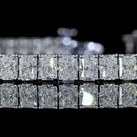 14K White Gold 7.5" Tennis Bracelet with 64 Prong-Set Radiant Cut Lab Diamonds - 8.00 Carat Total Diamond Weight - Covaloro Fine Jewelry
