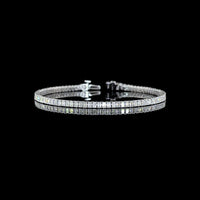 14K White Gold 7.5" Tennis Bracelet with 89 Prong-Set Emerald Cut Lab Diamonds - 4.03 Carat Total Weight, E-F Color VS Clarity - Covaloro Fine Jewelry