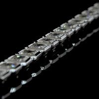 14K White Gold 7.5" Tennis Bracelet with Bezel Set Asscher Cut Lab Diamonds - 12.29 Carat Total Weight - Covaloro Fine Jewelry