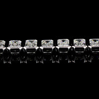14K White Gold 7.5" Tennis Bracelet with Bezel Set Emerald Cut Lab Diamonds - 4.20 Carat Total Weight, E-F Color VS1 Clarity - Covaloro Fine Jewelry
