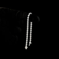 14K White Gold 7.5" Tennis Bracelet with East-West Bezel Set Oval Cut Lab Diamonds - 3.54 Carats Total Diamond Weight - Covaloro Fine Jewelry