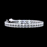 14K White Gold 7.5" Tennis Bracelet with East-West Oval Cut Lab Diamonds - 6.15 Carats Total Diamond Weight - Covaloro Fine Jewelry