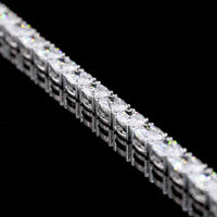 14K White Gold 7.5" Tennis Bracelet with East-West Oval Cut Lab Diamonds - 6.15 Carats Total Diamond Weight - Covaloro Fine Jewelry