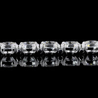 14K White Gold 7.5" Tennis Bracelet with East-West Prong Set Antique Oval Lab Diamonds - 9.97 Carats Total Diamond Weight - Covaloro Fine Jewelry