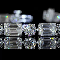 14K White Gold 7.5" Tennis Bracelet with East-West Set Emerald Cut and Round Brilliant Lab-Grown Diamonds - 15.61 Carats Total Diamond Weight (E-F Color, VS1 Clarity) - Covaloro Fine Jewelry