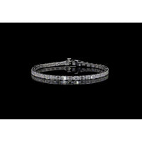 14K White Gold 7.5" Tennis Bracelet with East-West Set Emerald Cut Lab Diamonds - 5.47 Carats Total Diamond Weight - Covaloro Fine Jewelry