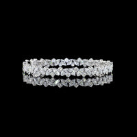 14K White Gold 7.5" Tennis Bracelet with Inclined Prong Set Marquise and Round Lab Diamonds - 9.91 Carat Total Diamond Weight - Covaloro Fine Jewelry