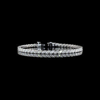 14K White Gold 7.5" Tennis Bracelet with Inclined Prong Set Marquise Cut Lab Diamonds - 5.51 Carat Total Weight - Covaloro Fine Jewelry