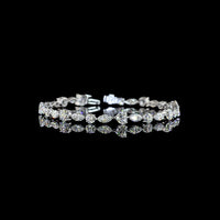14K White Gold 7.5" Tennis Bracelet with Mixed Shape Lab Diamonds (Brilliant, Heart, Marquise, Round) - 9.49 Carats Total Diamond Weight - Covaloro Fine Jewelry