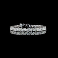 14K White Gold 7.5" Tennis Bracelet with North-South Pear Shape Lab Diamonds - 12.49 Carats Total Diamond Weight - Covaloro Fine Jewelry