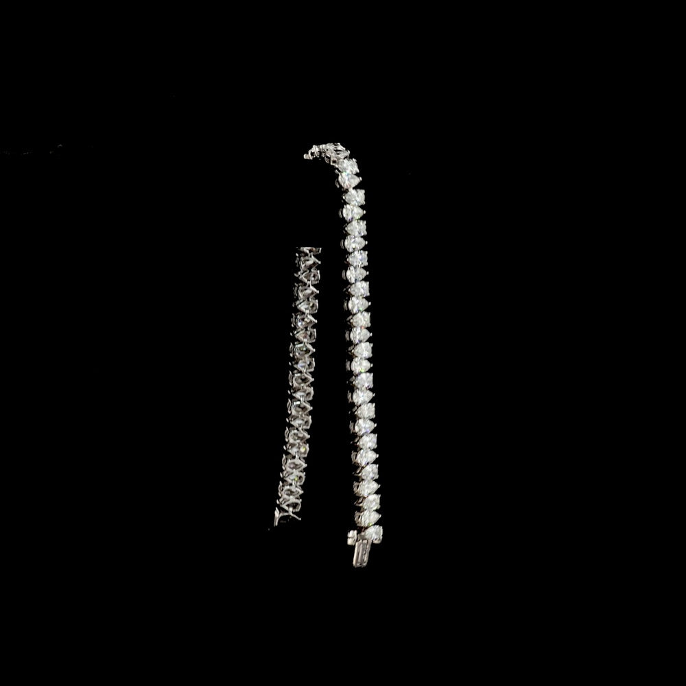14K White Gold 7.5" Tennis Bracelet with North-South Pear Shape Lab Diamonds - 12.49 Carats Total Diamond Weight - Covaloro Fine Jewelry