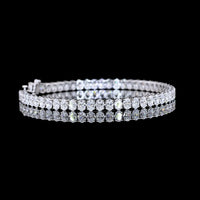 14K White Gold 7.5" Tennis Bracelet with North-South Prong Set Lab Grown Oval Diamonds - 9.23 Carat Total Weight - Covaloro Fine Jewelry