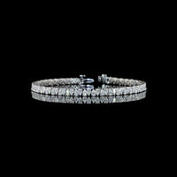 14K White Gold 7.5" Tennis Bracelet with North-South Prong Set Pear Shape Lab Diamonds - 4.73 Carat Total Weight, E-F Color, VS1 Clarity - Covaloro Fine Jewelry