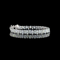 14K White Gold 7.5" Tennis Bracelet with North-South Prong Set Pear Shape Lab Grown Diamonds - 15.18 Carat Total Weight - Covaloro Fine Jewelry