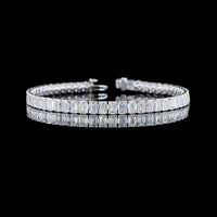 14K White Gold 7.5" Tennis Bracelet with North-South Set Emerald Cut Lab Diamonds - 14.01 Carat Total Weight - Covaloro Fine Jewelry