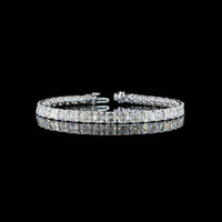 14K White Gold 7.5" Tennis Bracelet with Prong Set Asscher Cut Lab Diamonds - 19.77 Carat Total Diamond Weight - Covaloro Fine Jewelry