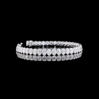 14K White Gold 7.5" Tennis Bracelet with Prong Set Oval Cut Lab Diamonds - 14.86 Carat Total Diamond Weight E-F VS - Covaloro Fine Jewelry