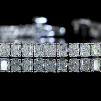 14K White Gold 7.5" Tennis Bracelet with Prong Set Radiant Cut Lab Diamond - 5.12 Carat Total Weight (E-F Color, VS1 Clarity) - Covaloro Fine Jewelry
