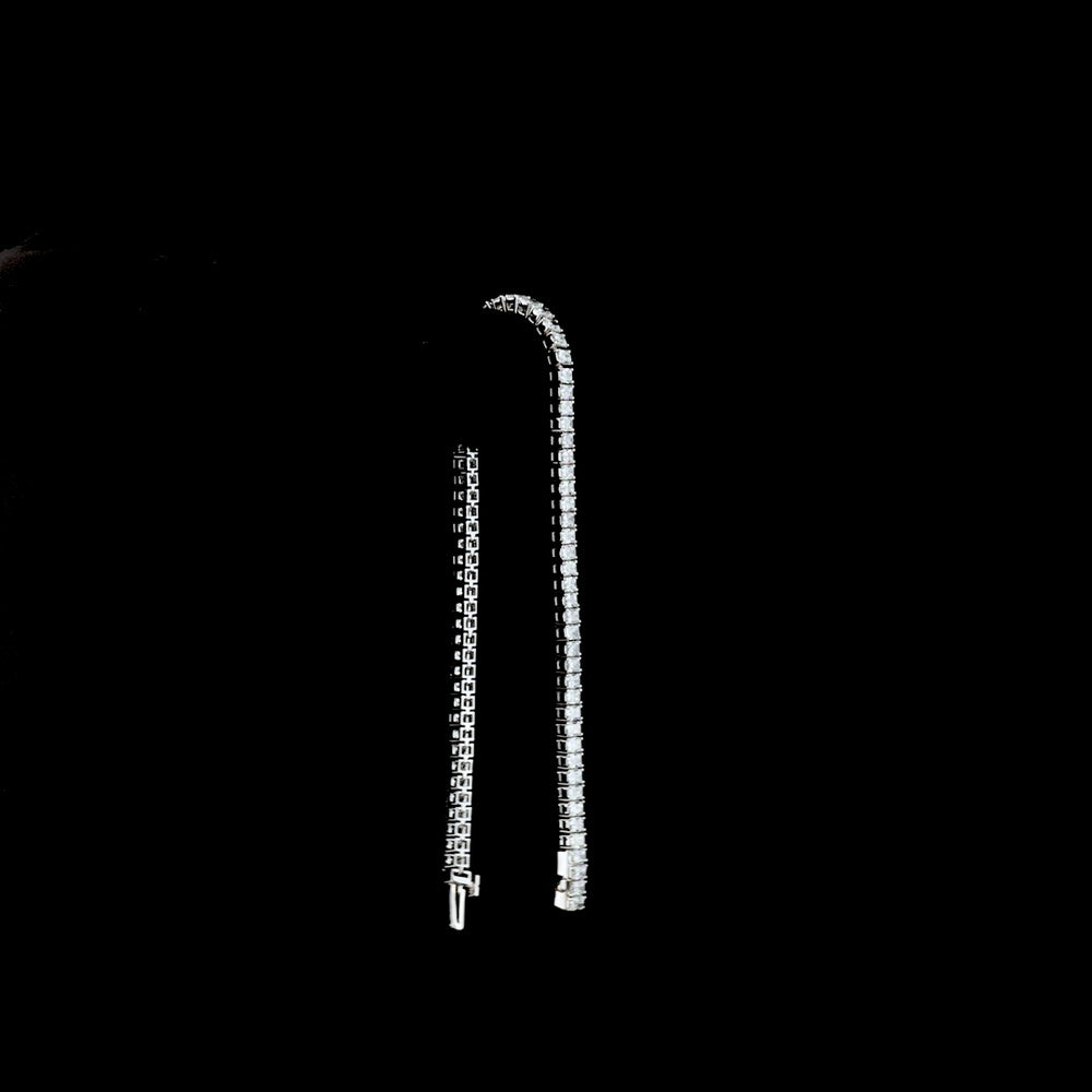 14K White Gold 7.5" Tennis Bracelet with Prong Set Radiant Cut Lab Diamond - 5.12 Carat Total Weight (E-F Color, VS1 Clarity) - Covaloro Fine Jewelry