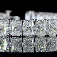 14K White Gold 7.5" Tennis Bracelet with Prong Set Radiant Cut Lab Diamonds - 31.87 Carat Total Diamond Weight - Covaloro Fine Jewelry