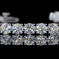 14K White Gold 7.5" Tennis Bracelet with Prong Set Round Lab Grown Diamonds - 10.34 Carats Total Diamond Weight, E-F Color VS2 Clarity - Covaloro Fine Jewelry
