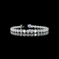 14K White Gold 7.5" Tennis Bracelet with Round and Marquise Cut Lab Diamonds - 16.35 Carat Total Diamond Weight - Covaloro Fine Jewelry