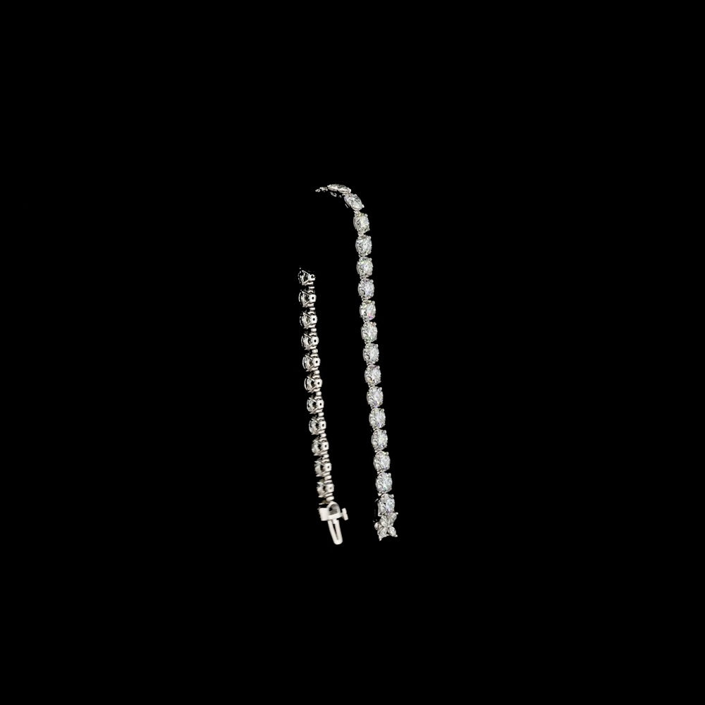 14K White Gold 7.5" Tennis Bracelet with Round and Marquise Cut Lab Diamonds - 16.35 Carat Total Diamond Weight - Covaloro Fine Jewelry