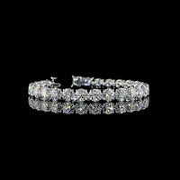 14K White Gold 7.5" Tennis Bracelet with Round and Marquise Lab Diamonds - 26.04 Carats Total Diamond Weight - Covaloro Fine Jewelry