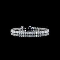 14K White Gold 7.56 Carat Tennis Bracelet with North-South Oval Lab Diamonds, E-F Color VS Clarity, 56 Stones - Covaloro Fine Jewelry