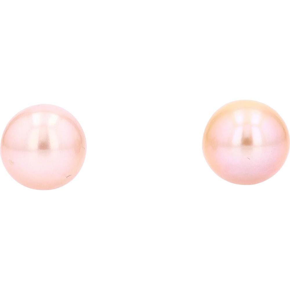 14K White Gold 7.5mm Pink Pearl Stud Earrings