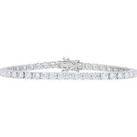 14K White Gold 7.62 Carat Total Weight Lab Grown Diamond Tennis Bracelet