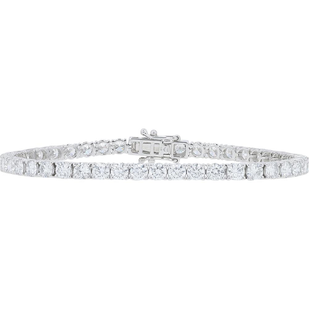 14K White Gold 7.62 Carat Total Weight Lab Grown Diamond Tennis Bracelet