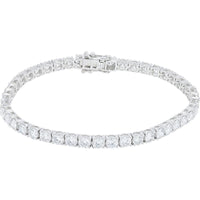 14K White Gold 7.62 Carat Total Weight Lab Grown Diamond Tennis Bracelet