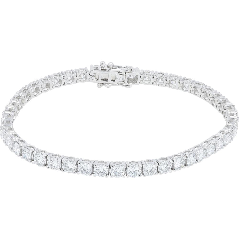 14K White Gold 7.62 Carat Total Weight Lab Grown Diamond Tennis Bracelet