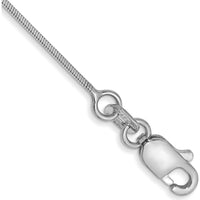 14K White Gold 7" .6mm Octagonal Snake Chain Bracelet with Lobster Clasp by Oro Pregiato