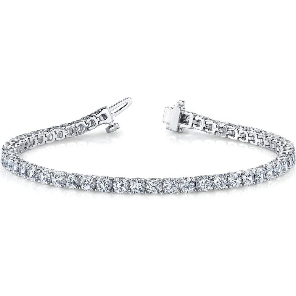 14K White Gold 7 7/8 Carat Total Weight Lab Diamond In-Line Prong Set Bracelet by Robinson's Jewelers