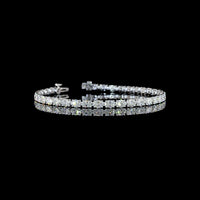 14K White Gold 7.70 Carat East-West Oval Diamond Tennis Bracelet with 36 Natural E-F VS+ Stones - Covaloro Fine Jewelry