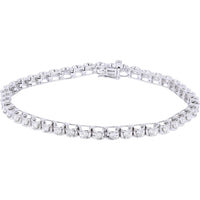 14K White Gold 7.75" Tennis Bracelet with 2.00 Carat Total Round Diamonds - Prong Set