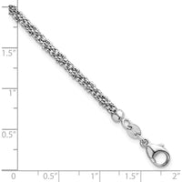14K White Gold 7.75" Twisted Mesh Fancy Beaded Bracelet with Polished and Textured Finish by 0