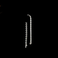14K White Gold 7.90 Carat East-West Emerald Cut Lab Diamond Tennis Bracelet with Bezel Setting - 31 Stones E-F VS Quality - Covaloro Fine Jewelry